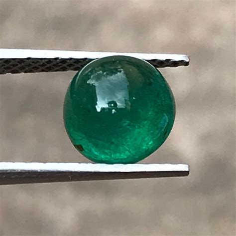 Natural Emerald Round Cabochon 205 Cts Emerald Gemstonemay Etsy India