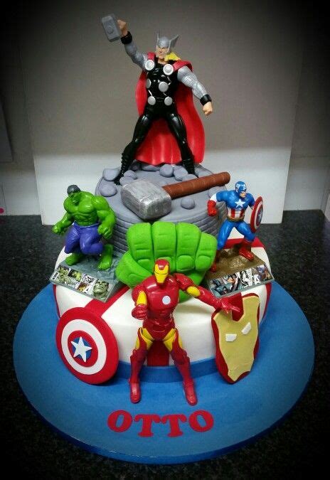 Marvel avengers are jumping into action in this photocake edible image®. Avengers cake … | Avengers birthday cakes, Marvel cake ...
