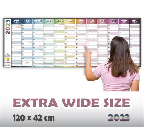 Buy Wall Planner 2023 Extra Wide Size 120cm X 42 Cm By