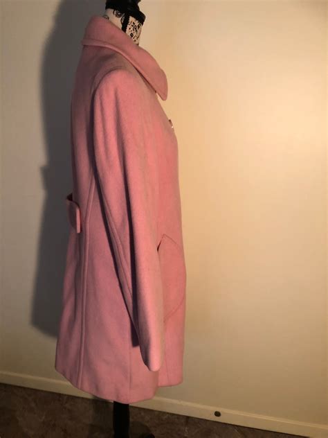 Pink Wool Coat Vintage Etsy