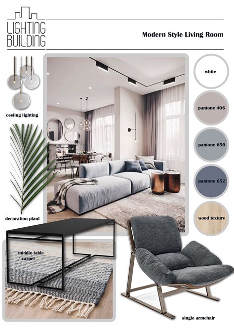 Modern Style Living Roommoodboard Décoration Salon Chaleureux