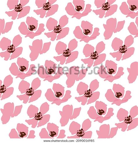 Pink Flower Pattern Wallpaper Background Symbol Stock Vector Royalty