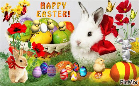 Happy Easter 🐰🐇🐔🐓🐣🐤🐥🌺🌼🥚 Free Animated  Picmix