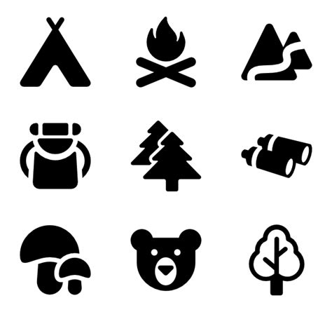 Campsite Symbols Digital Download Drawing And Illustration Art