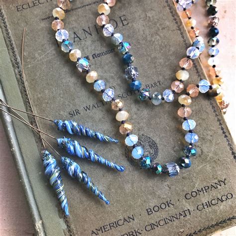 Handmade Knotted Necklace Artisan Lampwork Headpins By Dry Gulch