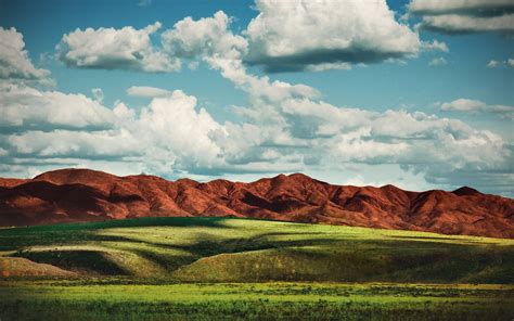 Wallpaper Grass Mountains Clouds Nature Landscape 3840x2160 Uhd 4k