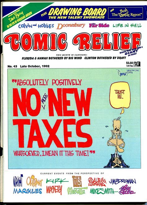 comic relief 43 1992 calvin and hobbes political cartoons toles doonesbury fn vf comic books