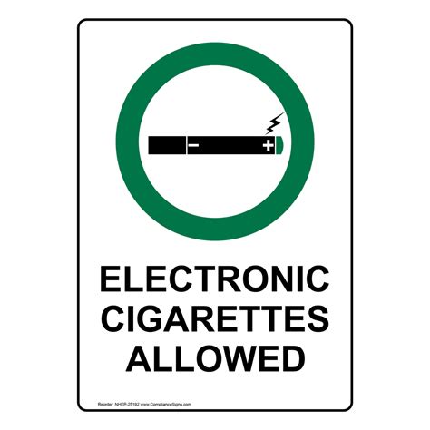 Portrait Electronic Cigarettes Allowed Sign With Symbol Nhep 25192