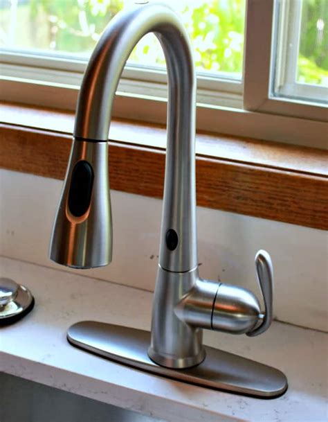 If it is leaking from around the base of the spout it is the water supply should have no bearing on the working motion of the faucet cartridge or handle. Kitchen Remodel Update - New Disposal, Sink and Faucet ...