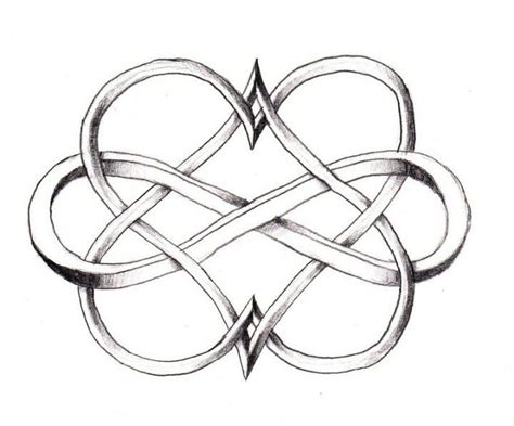 Two Hearts Entwined In Infinity Sign Double Infinity Heart Tattoo