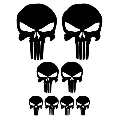 Vinyl Friend Punisher Skull Decal Set Xs Xl Sizes Premium Materials