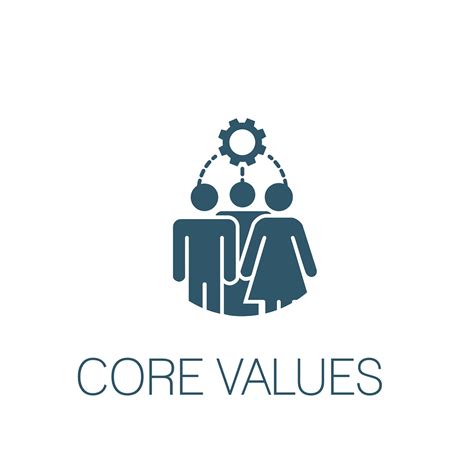 Core Values Solid Icon W Person And Collaborating Thinking Ideas