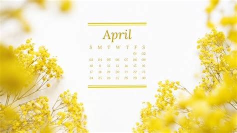 Yellow April Spring Monthly Calendar Template And Ideas For Design Fotor