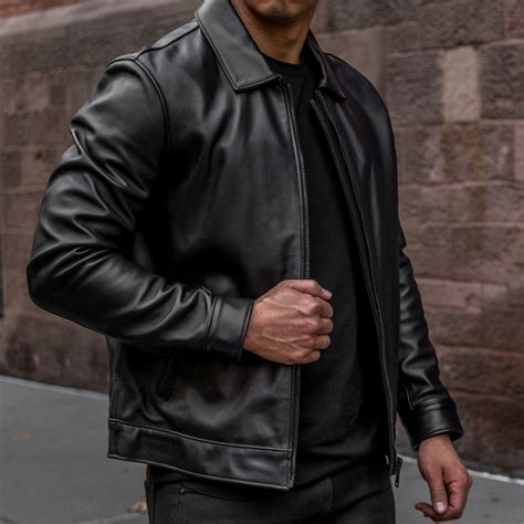 Mens Keanu Leather Jacket In Black Thursday Boot Company