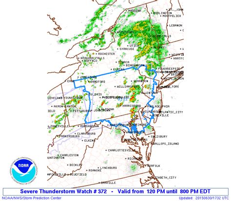Severe Thunderstorm Watch North Central And Eastern Md Maryland Weather