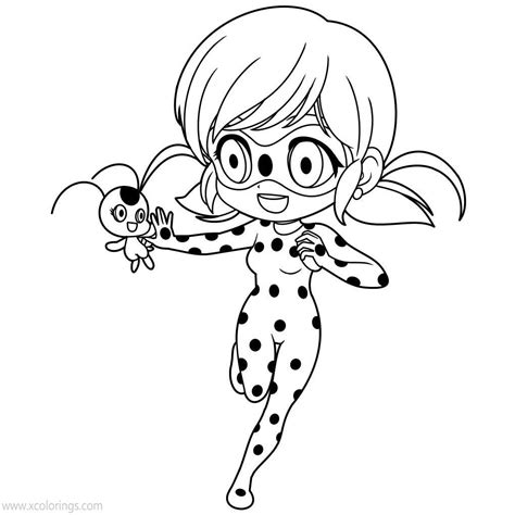 Chibi Miraculous Ladybug Coloring Pages Ladybug And Cat Noir Coloring