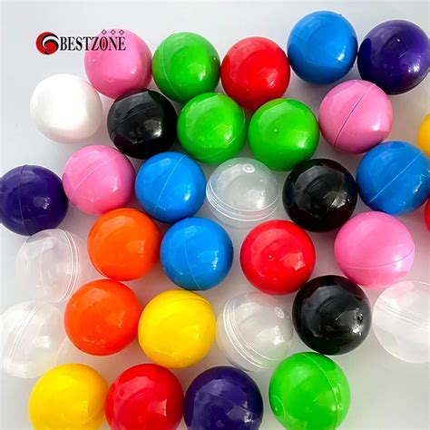 100pcs 32mm Plastic Empty Vending Toy Capsule Colorful Surprise Ball