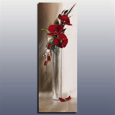 All the best flower vase painting 29+ collected on this page. Beautiful red abstract knife oil painting of flowers in a ...