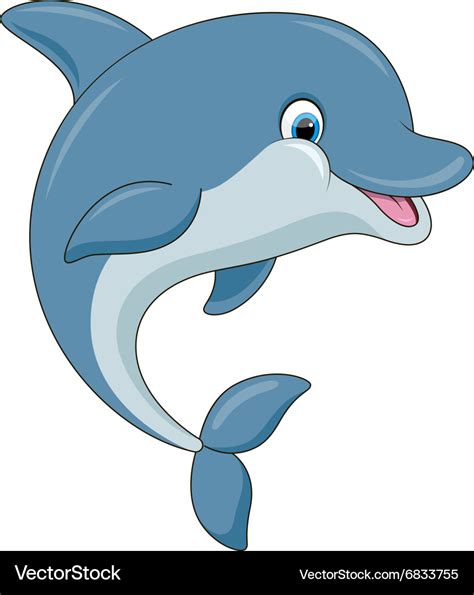 Cute Cartoon Dolphin Royalty Free Vector Image