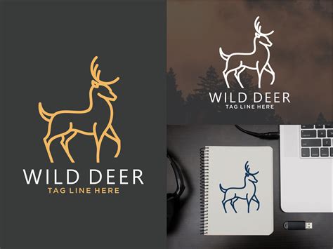 Deer Line Art Logo Design By Satset Std On Dribbble