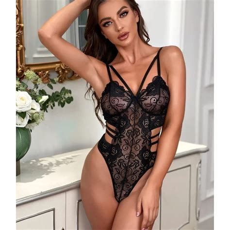 985us 27 Offlace Bodysuits Women Sexy Body Hollow Out Mesh Lace