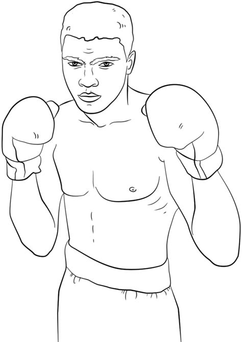 Boxer Muhammad Ali Para Colorear Imprimir E Dibujar Coloringonlycom