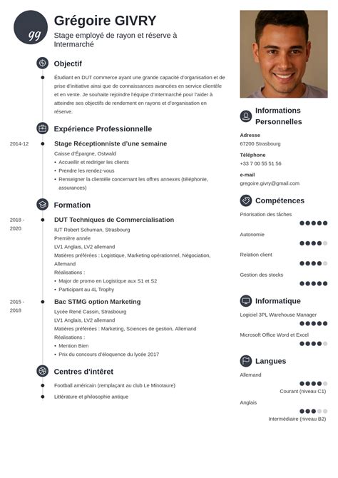 Exemple de CV étudiant modèle pour job sans expérience