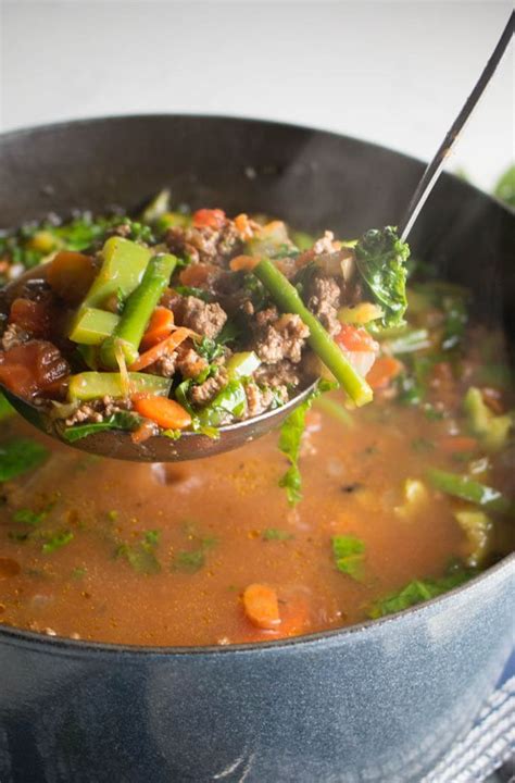 Looking for diabetic burger recipes ? Low Carb Hamburger Soup Recipe (Whole30, Keto, Paleo ...