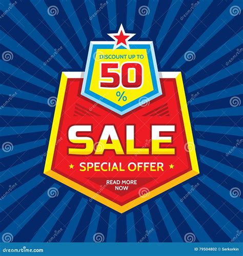 Sale Vector Banner Discount Up To 50 Special Offer Concept Layout Read More Now Stock