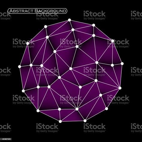 Colorful Abstract Polygonal Sphere With Triangles Vector Illustration