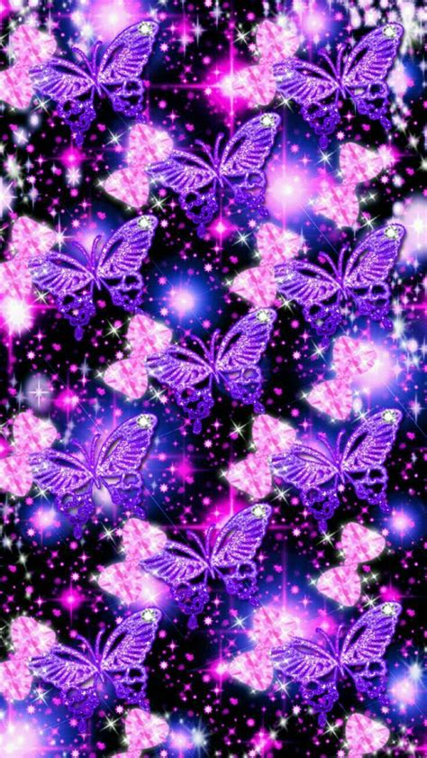 Aesthetic Sparkles Purple Butterflies Wallpapers Wallpaper Cave