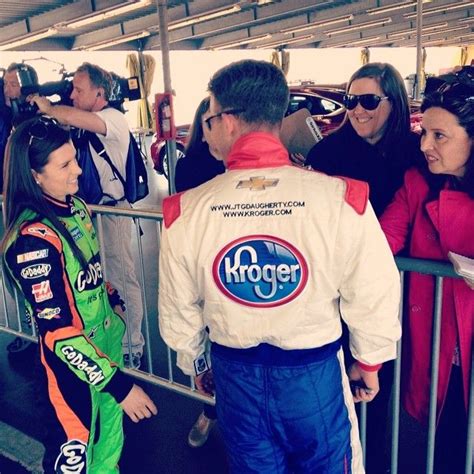 After Their Qualifying Runs Aj Allmendinger And Danica Patrick Chat With A Few Nascar Media
