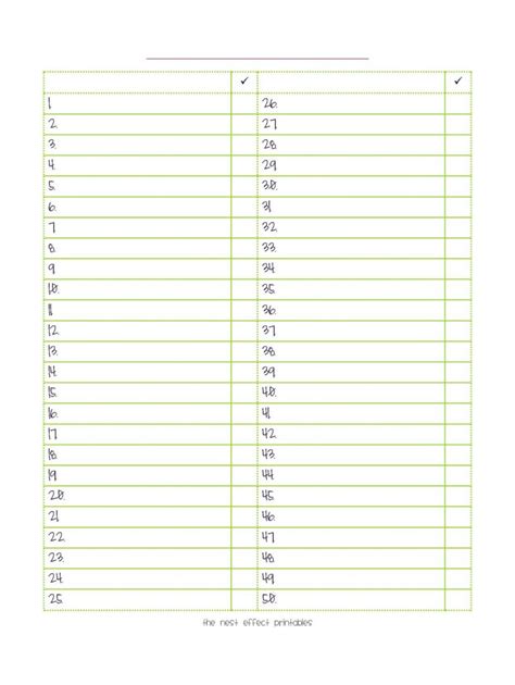 Editable Spelling List Template Dlking Free Printable Numbered List