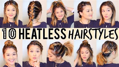 10 Heatless Hairstyles Under 5 Minutes Youtube