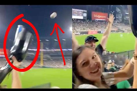 Crazy White Sox Fan Catches Ball With Her Prosthetic Leg In Viral Video 😳 Not The Bee