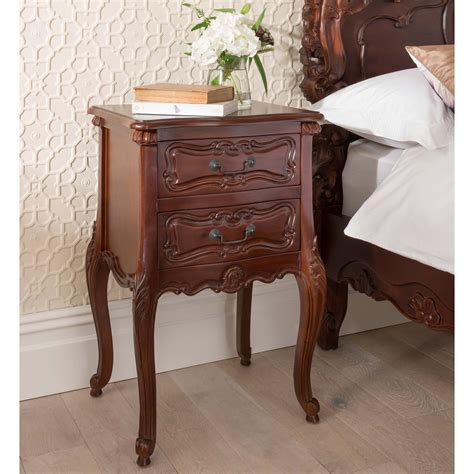 Raphael Antique French Style Bedside Table Wooden French Bedsides