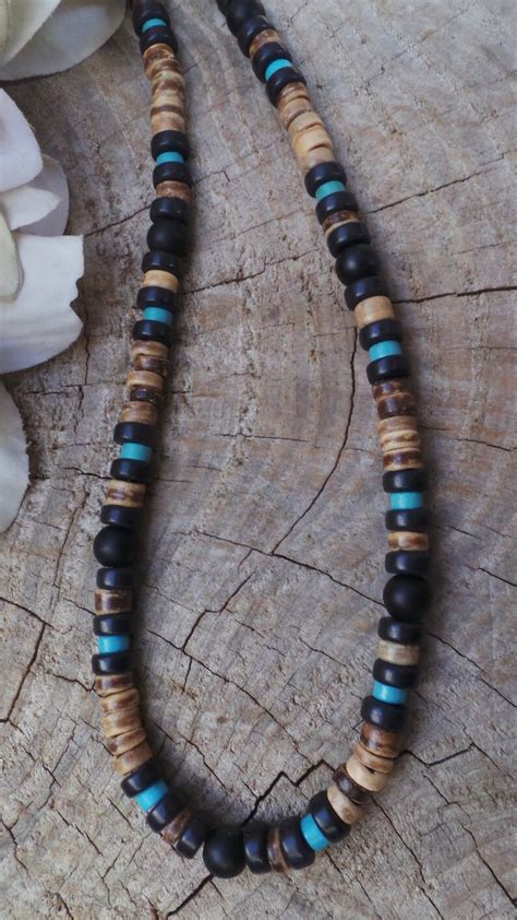 Mens Beaded Necklace Mens Turquoise Necklace Turquoise And Etsy