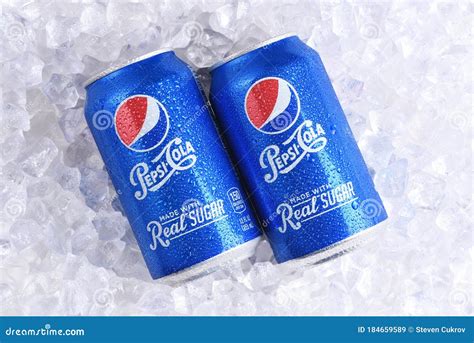 Pepsi Cola Made With Real Sugar Editorial Stock Image Image Of