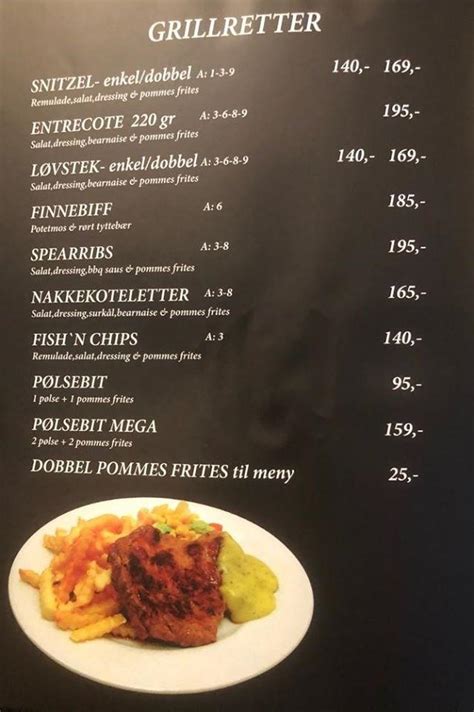 Menu At På Hjørnet Burger And Grill As Restaurant Hammerfest Storgata 2