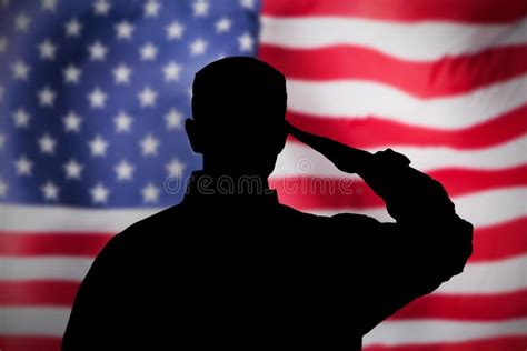 Us Flag Military Soldier Saluting Silhouette Stock Photos Free