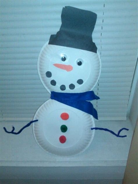 Paper Plate Snowman Christmas Craft For Preschoolers By Elly