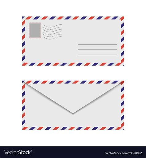 Airmail Envelope Blank Template Envelope On White Vector Image