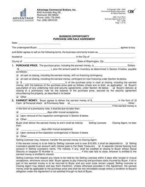 Business Purchase Agreement Template