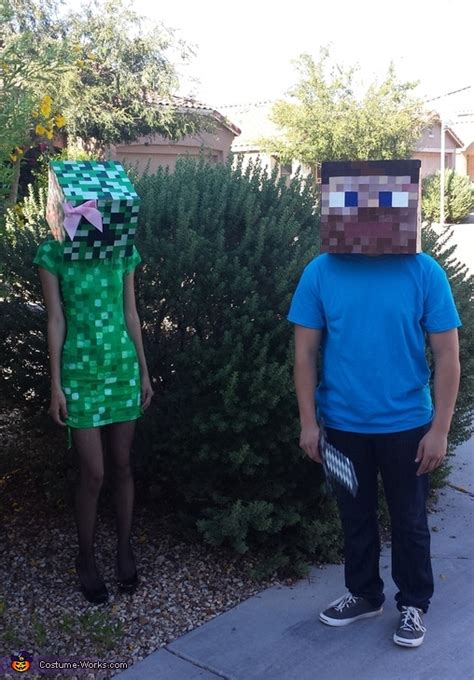 Minecraft Steve And Creeper Couple Costume Photo 34