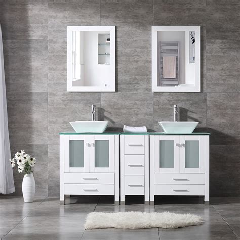In new bathroom style you are able to find the most kinds of bathroom improvement accessories. Wonline 60'' Double Bathroom Vanity Combo Set Double ...