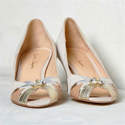 Evelyn Blush Ivory Peep Toe Wedding Shoes By Rachel Simpson