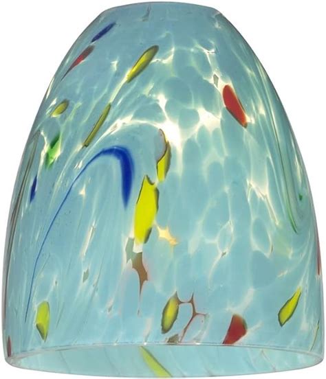 Turquoise Art Glass Shade Lipless With 1 5 8 Inch Fitter Opening
