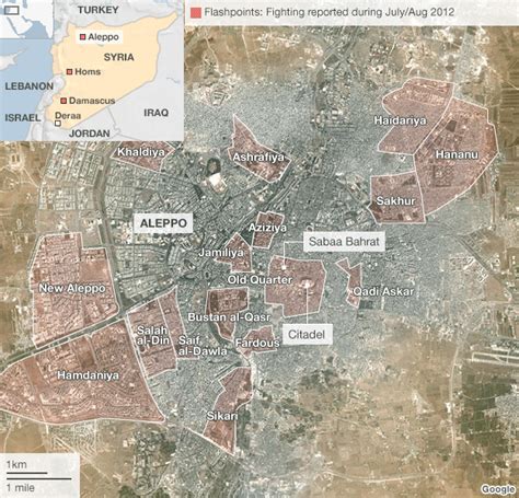 Syria Conflict Maps Of Fighting In Damascus And Aleppo Bbc News
