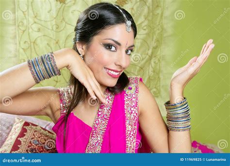 Beautiful Indian Brunette Woman Portrait Stock Image Image Of India