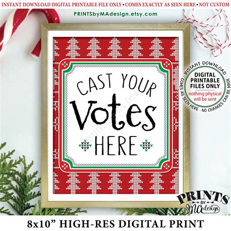 Ugly Sweater Voting Sign Cast Your Votes Here Vote For The Etsy Canada